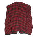EVAN PICONE Womens Red & Black Houndstooth Classic Jacket S Polyester Blend