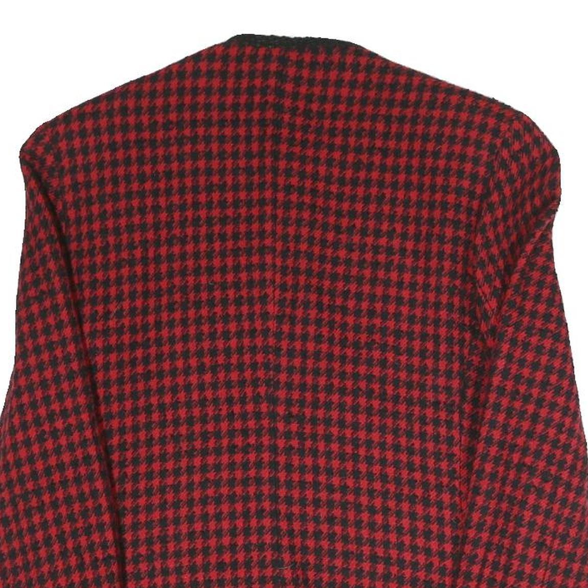 EVAN PICONE Womens Red & Black Houndstooth Classic Jacket S Polyester Blend