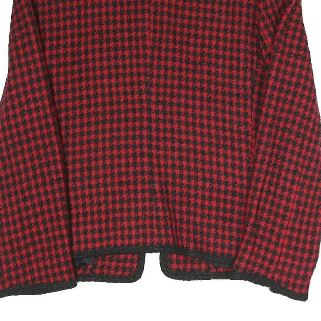 EVAN PICONE Womens Red & Black Houndstooth Classic Jacket S Polyester Blend