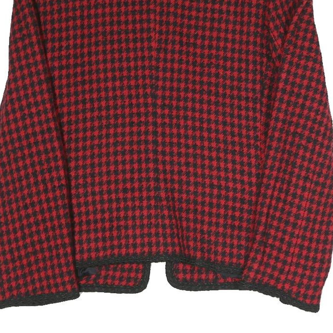 EVAN PICONE Womens Red & Black Houndstooth Classic Jacket S Polyester Blend