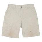 CARHARTT Mens Beige Casual Shorts L W36 Cotton Blend Workwear Pocketed