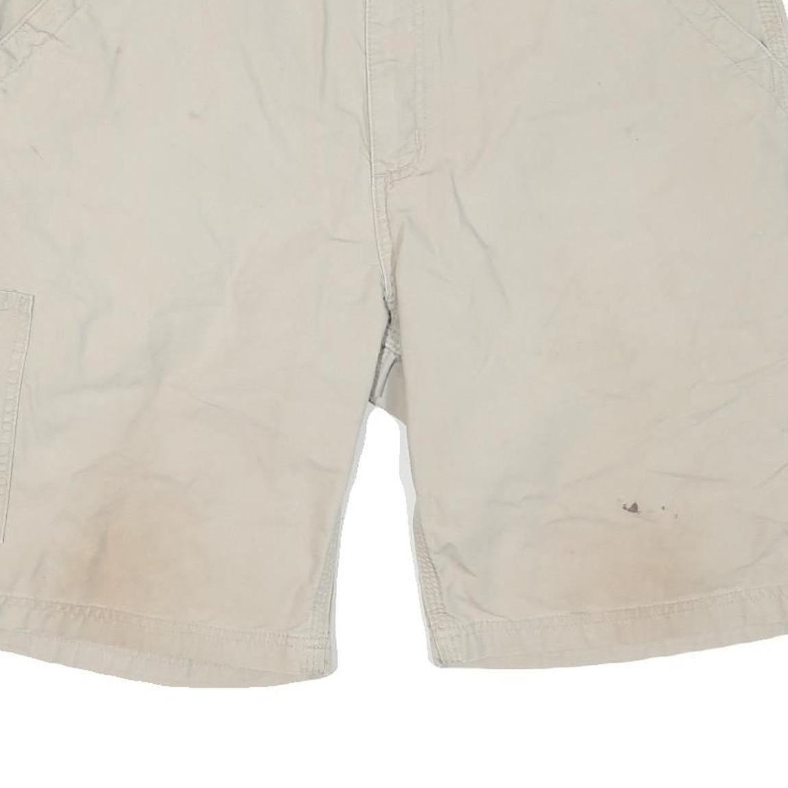 CARHARTT Mens Beige Casual Shorts L W36 Cotton Blend Workwear Pocketed