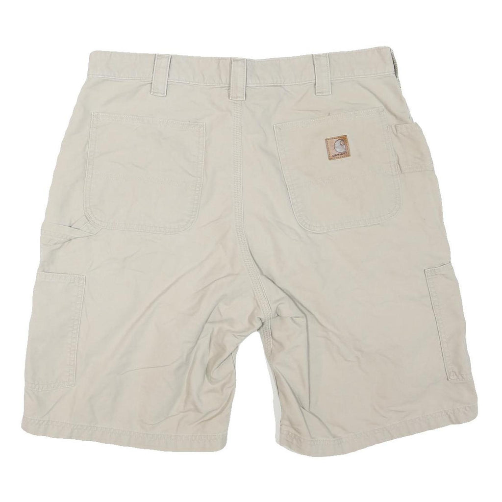CARHARTT Mens Beige Casual Shorts L W36 Cotton Blend Workwear Pocketed