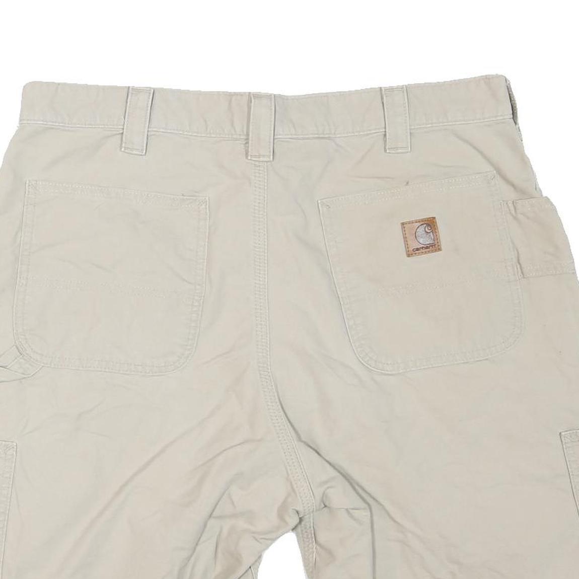 CARHARTT Mens Beige Casual Shorts L W36 Cotton Blend Workwear Pocketed