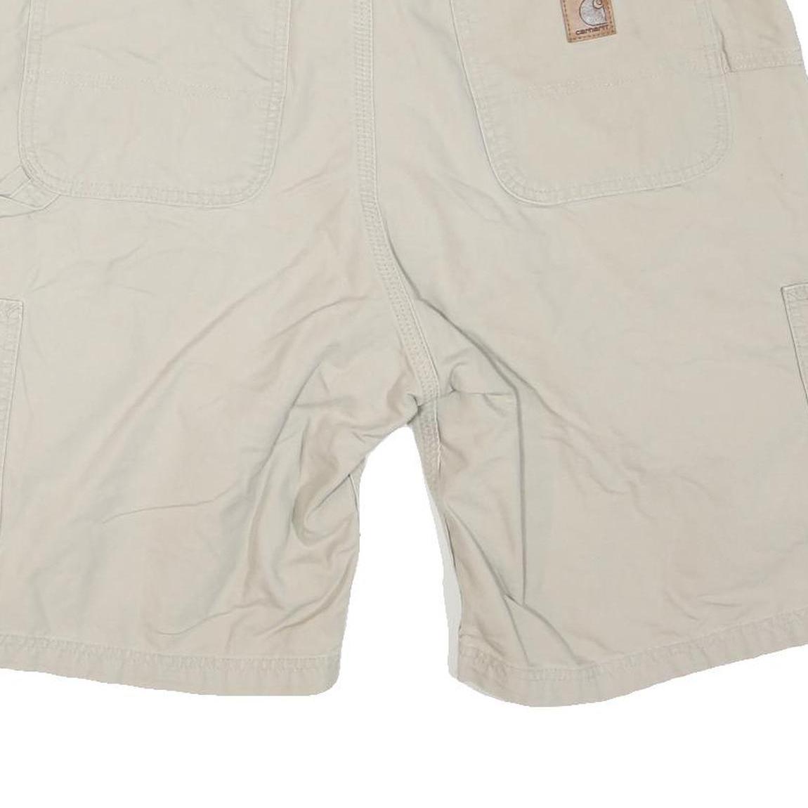 CARHARTT Mens Beige Casual Shorts L W36 Cotton Blend Workwear Pocketed