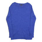 TOMMY HILFIGER Womens Blue Polyester Blend Jumper Cable Knit Crew Neck M Casual