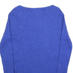 TOMMY HILFIGER Womens Blue Polyester Blend Jumper Cable Knit Crew Neck M Casual