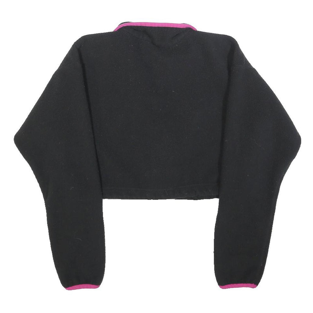ADIDAS Womens Black & Pink Plain Pullover Pattern Crew Neck Basic Knit UK 4