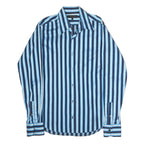 TED BAKER Mens Blue & Light Blue Striped Shirt M Smart Casual Long Sleeve Cotton