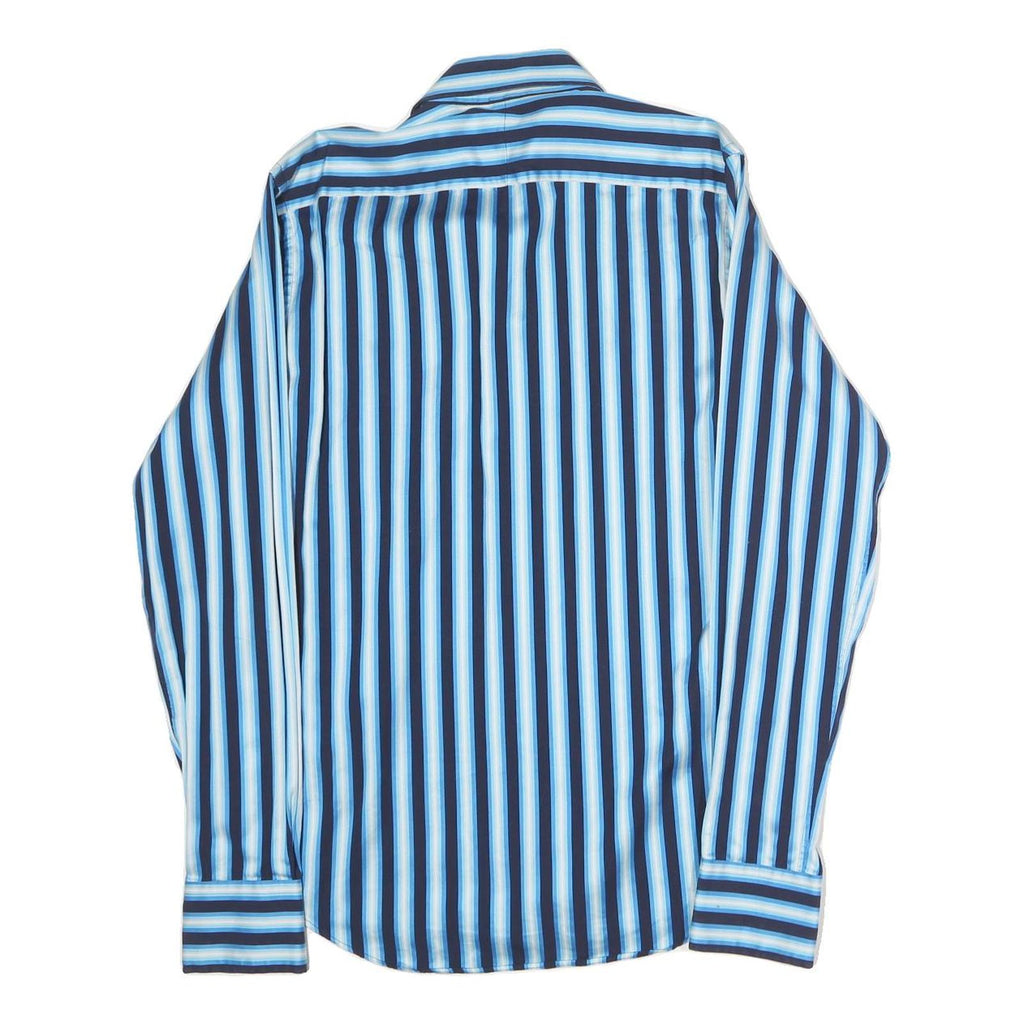 TED BAKER Mens Blue & Light Blue Striped Shirt M Smart Casual Long Sleeve Cotton