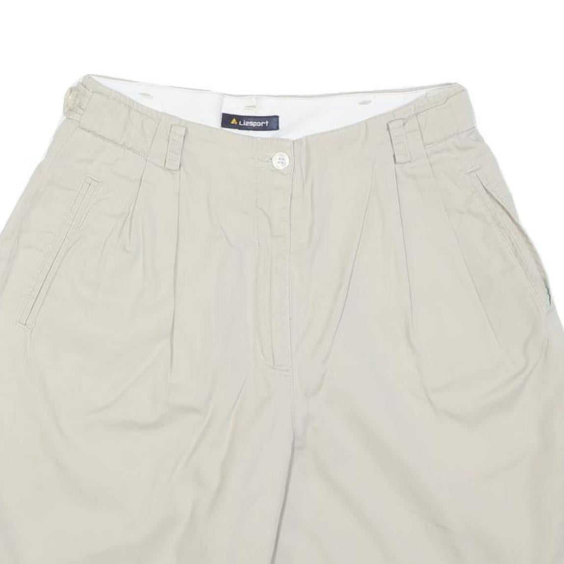 LIZSPORT Womens Shorts Beige Casual Plain M W30 Cotton Blend Relaxed Fit