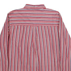 CHAPS Mens Red & Blue Striped Cotton Shirt L Button-Down Long Sleeve Classic