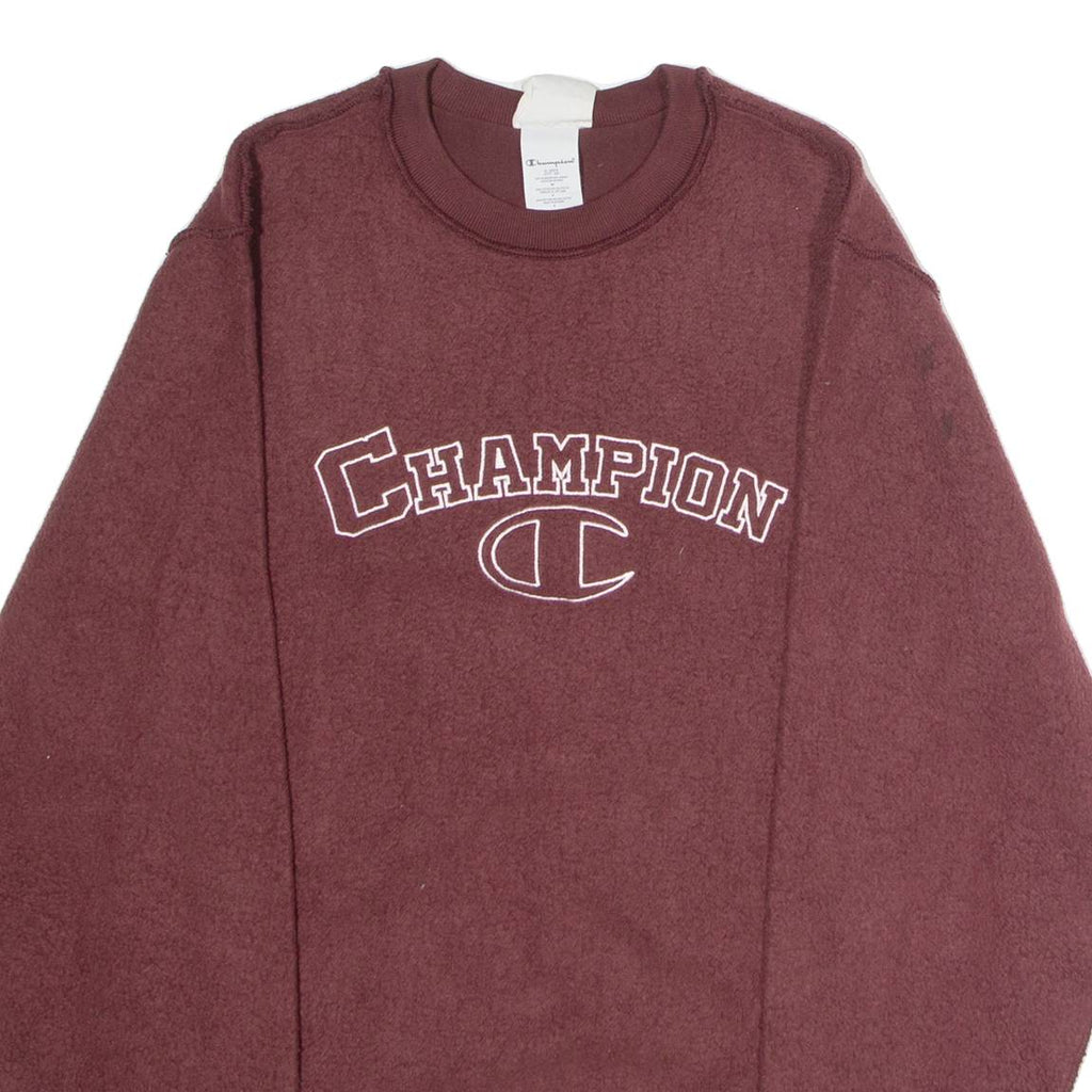 CHAMPION REVERSE WEAVE Inside Out Mens Sweatshirt Maroon Crew Neck S