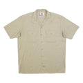 DICKIES Mens Beige Short Sleeve Work Shirt L Cotton Blend Casual Button Up