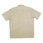 DICKIES Mens Beige Short Sleeve Work Shirt L Cotton Blend Casual Button Up