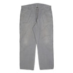 DICKIES Mens Cotton Blend Grey Relaxed Straight Trousers W40 L30 Workwear