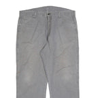 DICKIES Mens Cotton Blend Grey Relaxed Straight Trousers W40 L30 Workwear