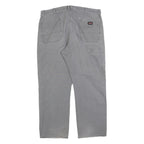 DICKIES Mens Cotton Blend Grey Relaxed Straight Trousers W40 L30 Workwear