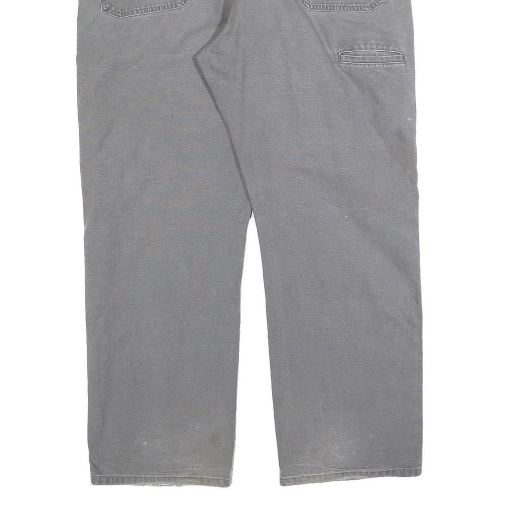 DICKIES Mens Cotton Blend Grey Relaxed Straight Trousers W40 L30 Workwear
