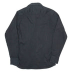 TEDDY'S Mens Plain Shirt Black Long Sleeve M