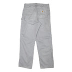 CARHARTT Mens Regular Fit Grey Cotton Blend Trousers W32 L31 Workwear Utility