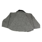 ORTENILLA Womens Grey Black Jacket L Cotton Blend Tweed Button Closure Fur