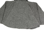 ORTENILLA Womens Grey Black Jacket L Cotton Blend Tweed Button Closure Fur