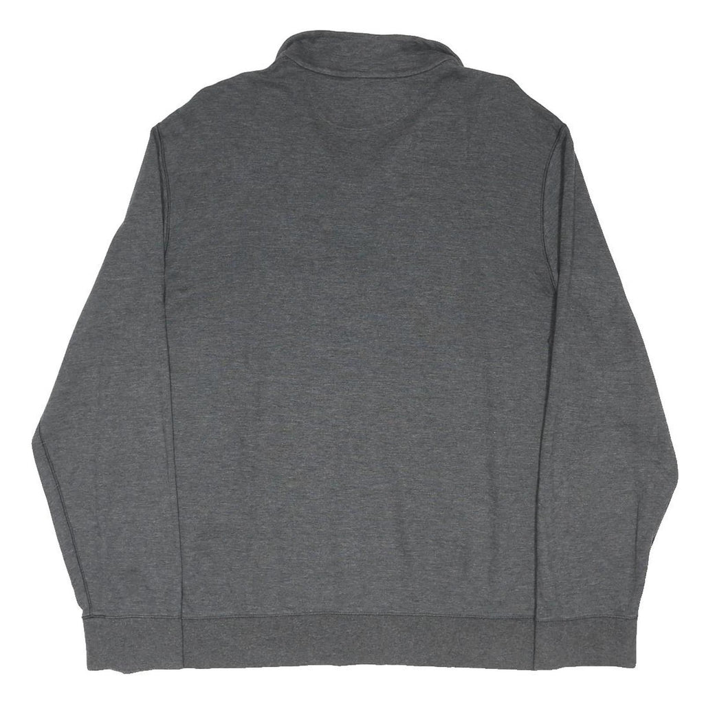 POLO RALPH LAUREN Mens Grey Pullover Plain Cotton Blend Jumper XL Quarter Zip