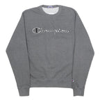 CHAMPION Mens Grey Crew Neck Sweatshirt S Cotton Blend Pullover Casual Comfort