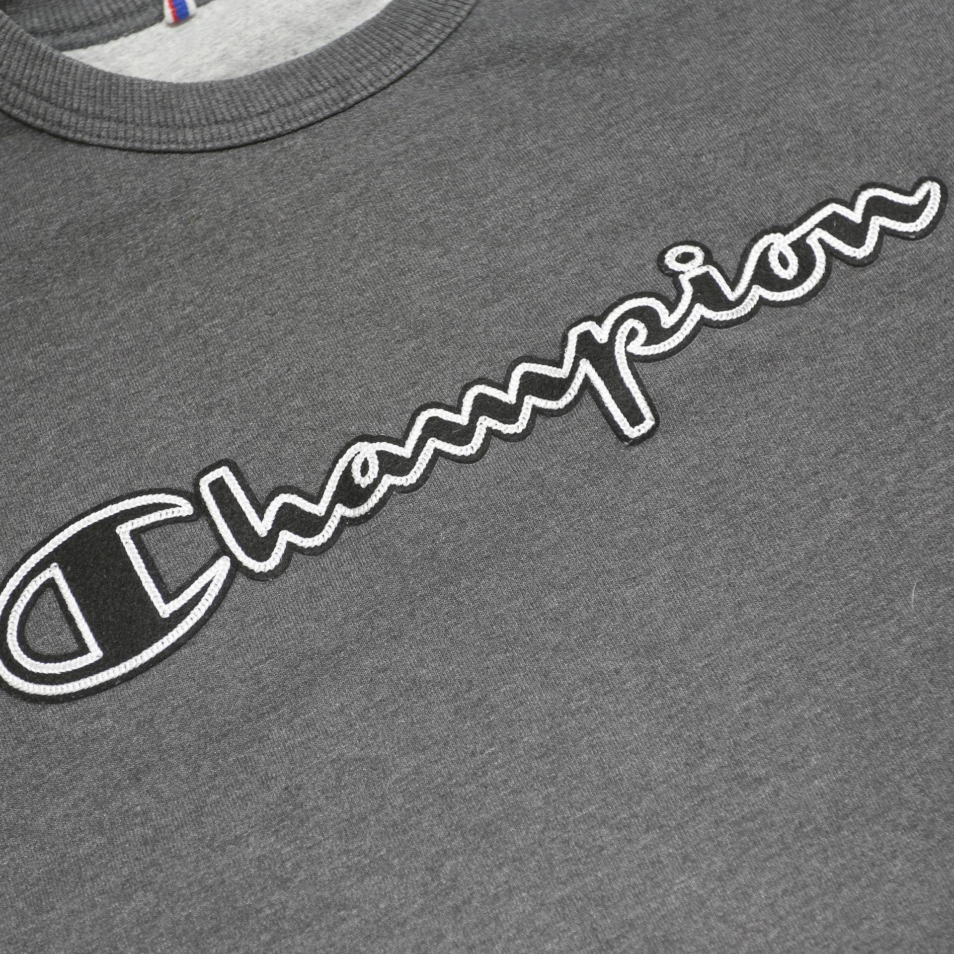 CHAMPION Mens Grey Crew Neck Sweatshirt S Cotton Blend Pullover Casual Comfort