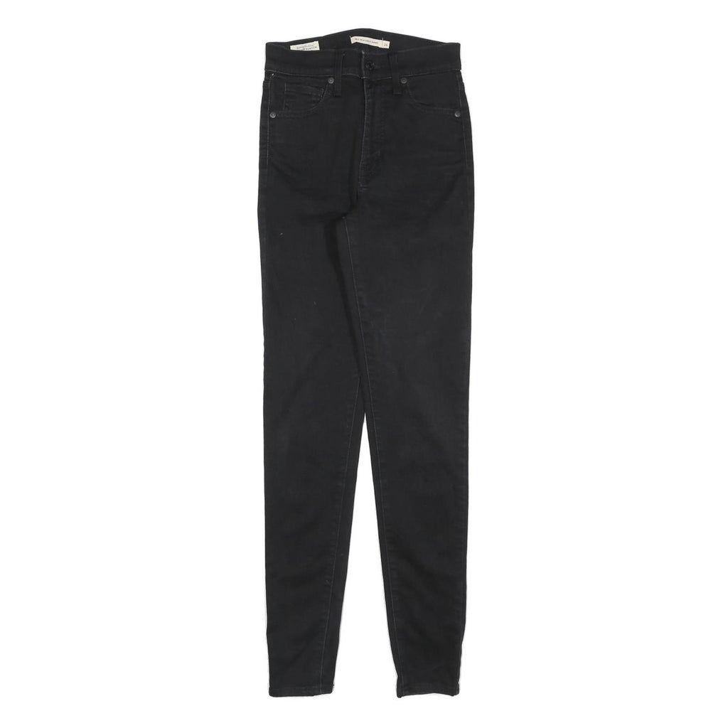 LEVI'S Womens Black Slim Skinny Denim Jeans Cotton Blend W26 L32 Stretch Comfort