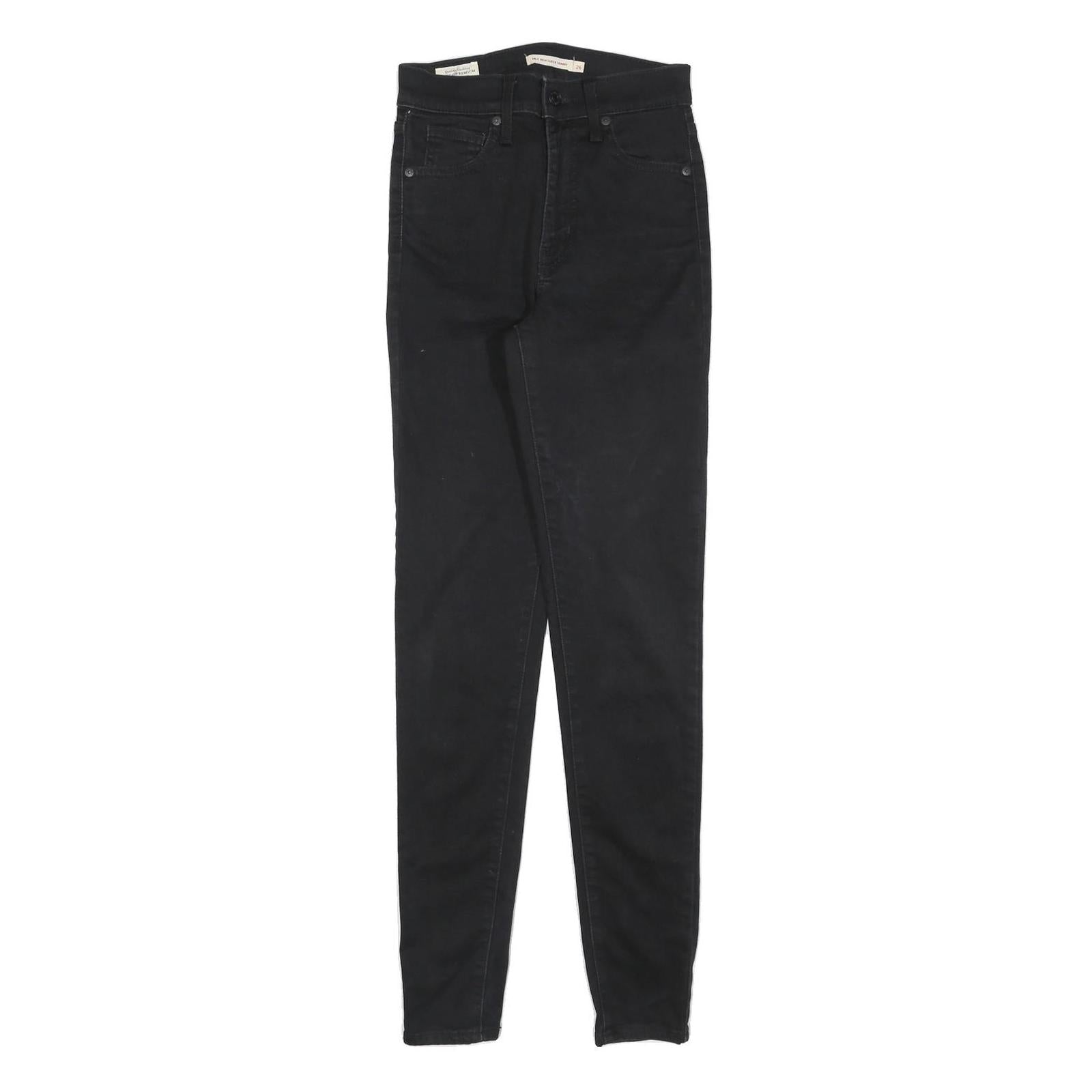 LEVI'S Womens Black Slim Skinny Denim Jeans Cotton Blend W26 L32 Stretch Comfort