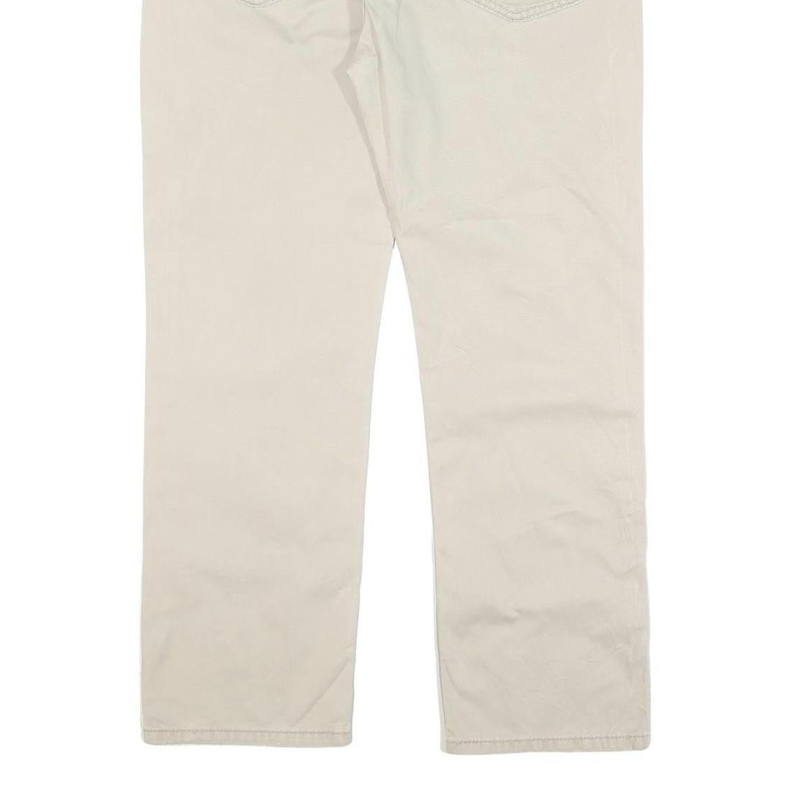 LEVI'S Mens Cotton Blend Beige Regular Straight Trousers W34 L30 Casual Comfort