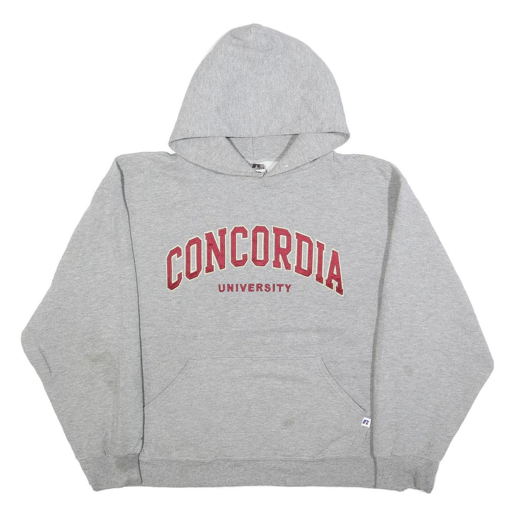 RUSSELL ATHLETIC Mens Grey Concordia University Pullover Hoodie M Casual Cotton