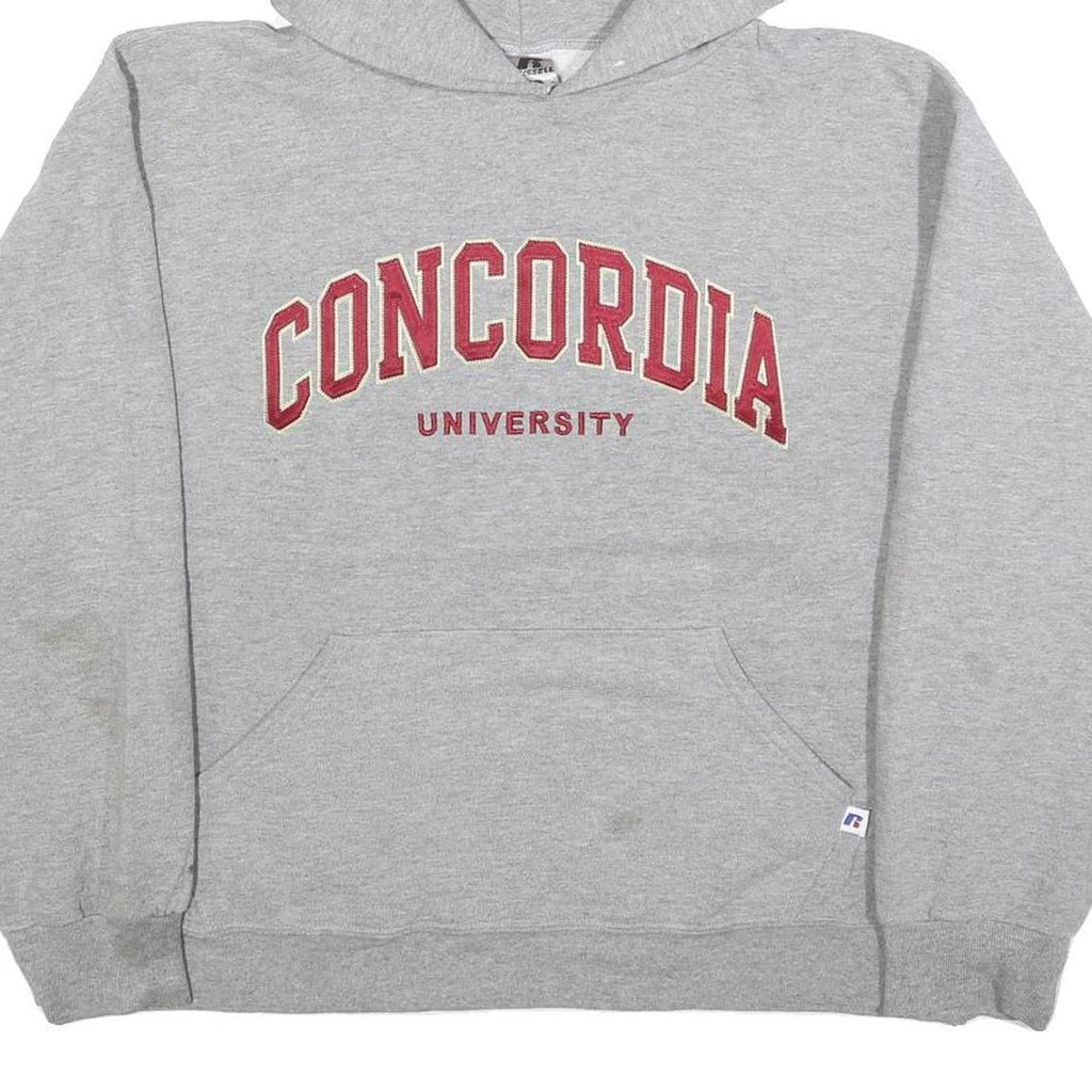 RUSSELL ATHLETIC Mens Grey Concordia University Pullover Hoodie M Casual Cotton
