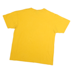 Mens Yellow Cotton Graphic T-Shirt L Short Sleeve Crew Neck Basketball Print