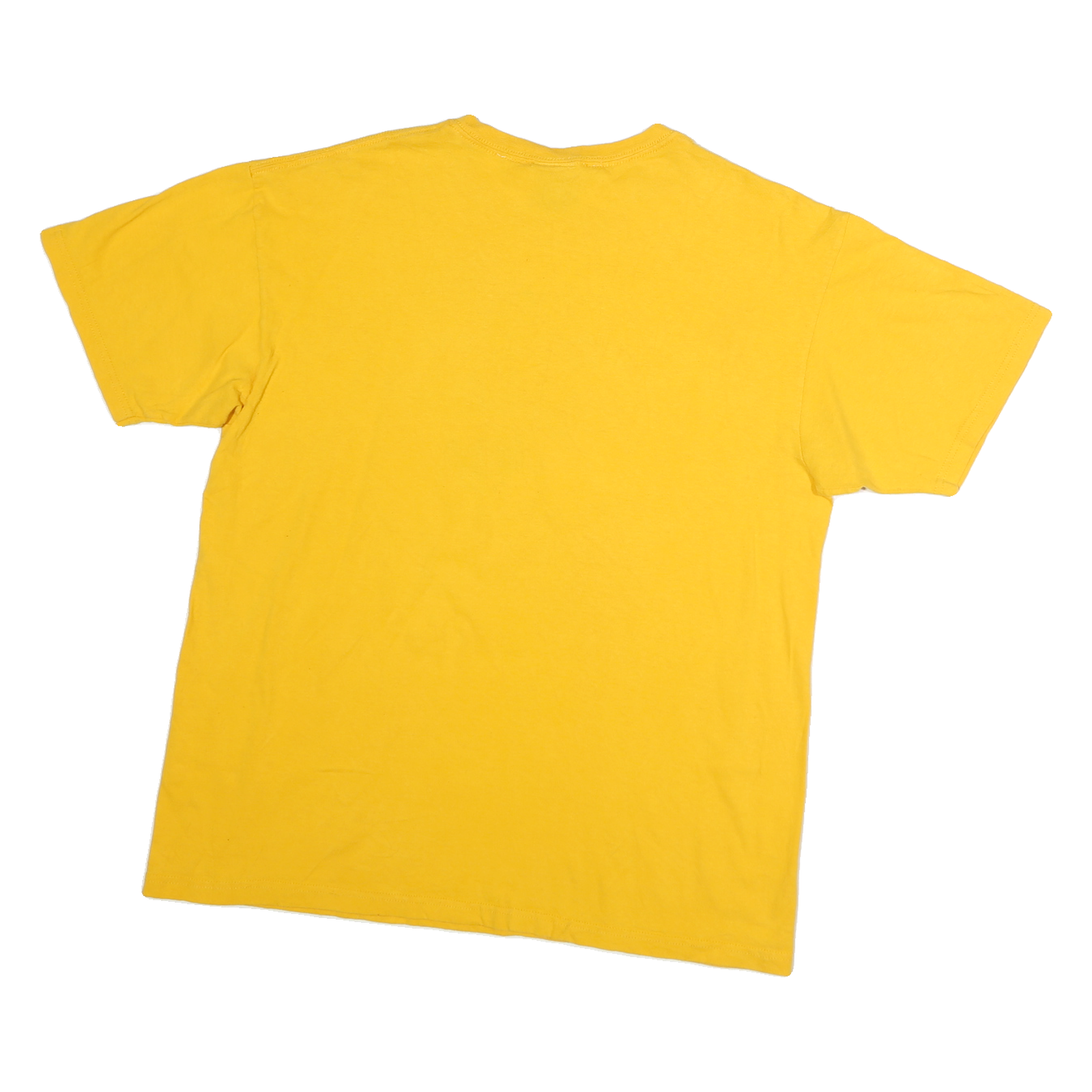 Mens Yellow Cotton Graphic T-Shirt L Short Sleeve Crew Neck Basketball Print