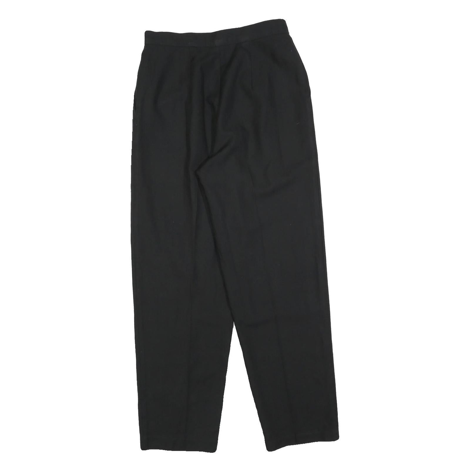 COUNTERPARTS Womens Black Regular Fit Straight Trousers W28 L30 Classic Tailored