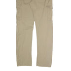WATSON'S Mens Cotton Blend Beige Regular Straight Trousers W36 L33 Cargo Pockets