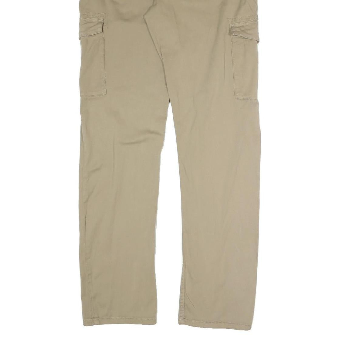 WATSON'S Mens Cotton Blend Beige Regular Straight Trousers W36 L33 Cargo Pockets