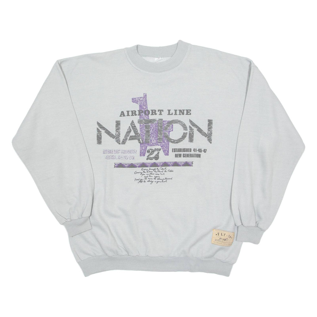 FLY 54 Mens Sweatshirt Grey Crew Neck M