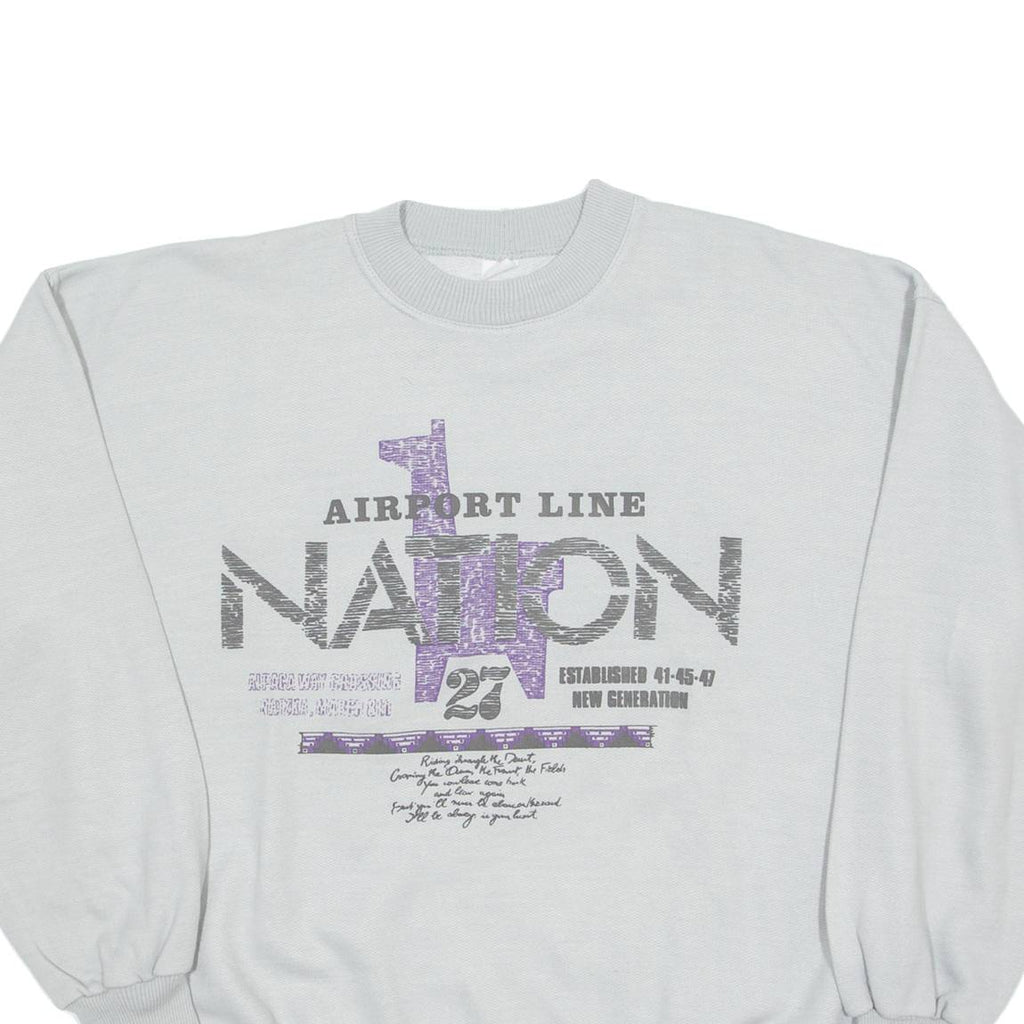 FLY 54 Mens Sweatshirt Grey Crew Neck M