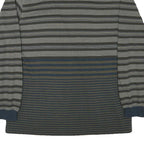 LACOSTE Mens Blue & Grey Long Sleeve Striped Polo Shirt M Cotton Blend