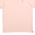 CHAMPION Mens Pink Short Sleeve Plain Polo Shirt M Cotton Blend Casual