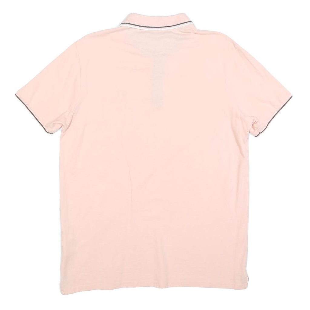 CHAMPION Mens Pink Short Sleeve Plain Polo Shirt M Cotton Blend Casual