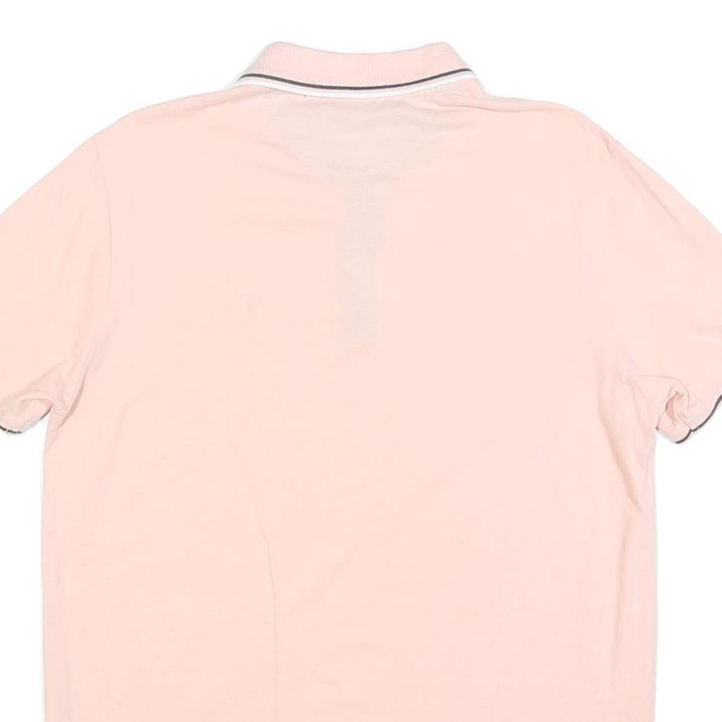 CHAMPION Mens Pink Short Sleeve Plain Polo Shirt M Cotton Blend Casual