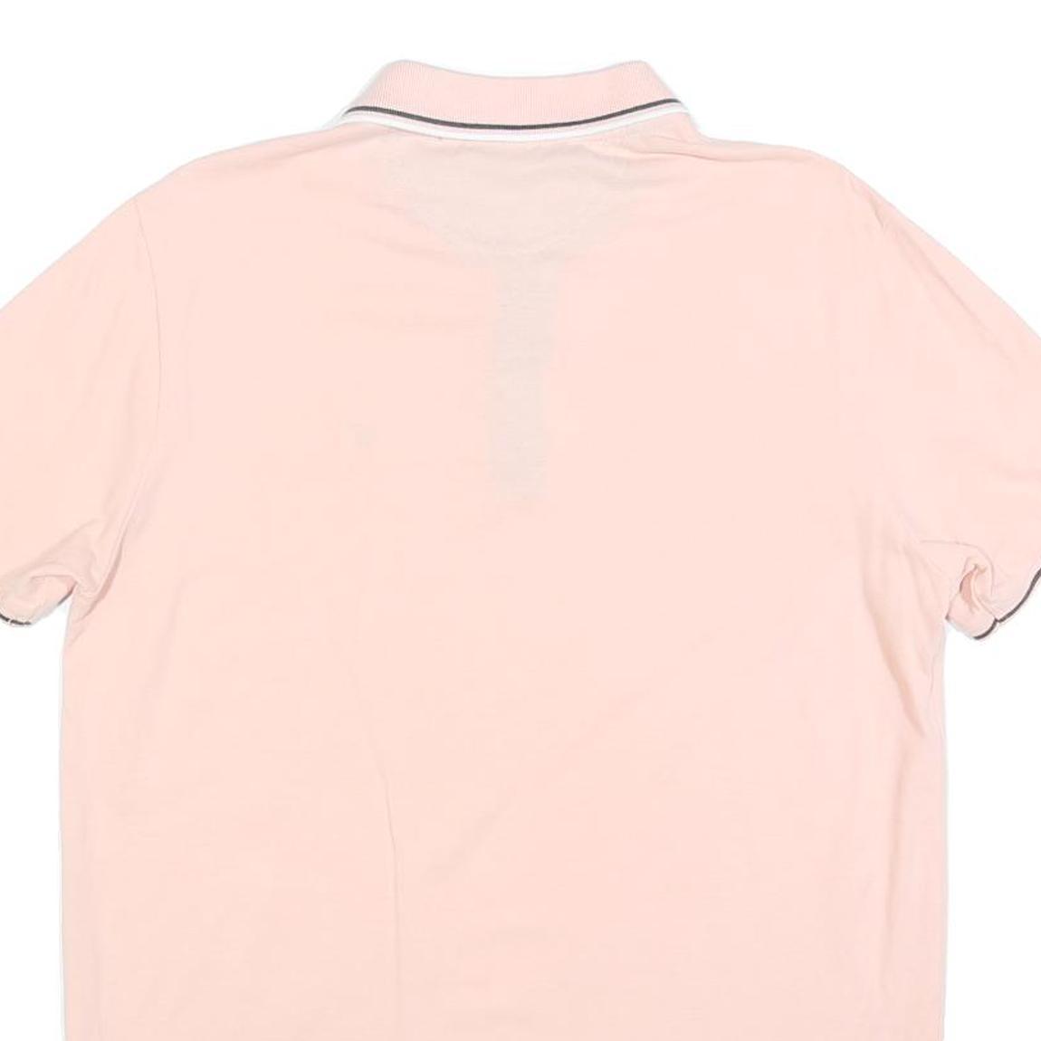 CHAMPION Mens Pink Short Sleeve Plain Polo Shirt M Cotton Blend Casual