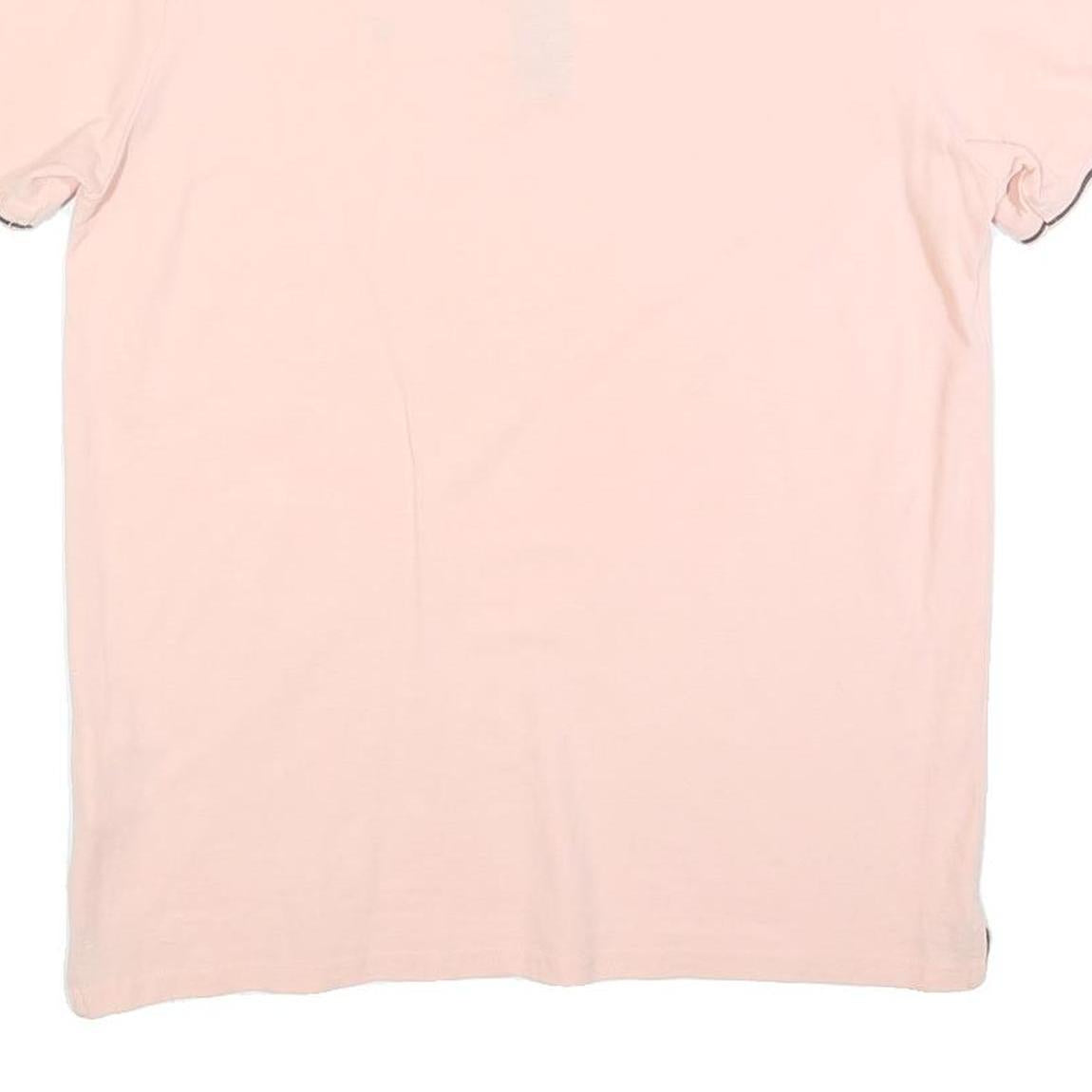 CHAMPION Mens Pink Short Sleeve Plain Polo Shirt M Cotton Blend Casual