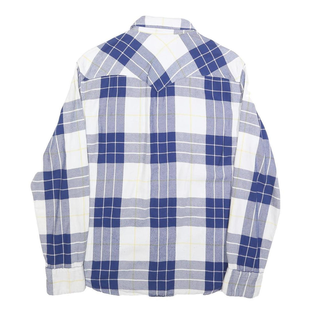 LEVI'S Mens Blue White Check Shirt M Cotton Blend Casual Long Sleeve Buttons