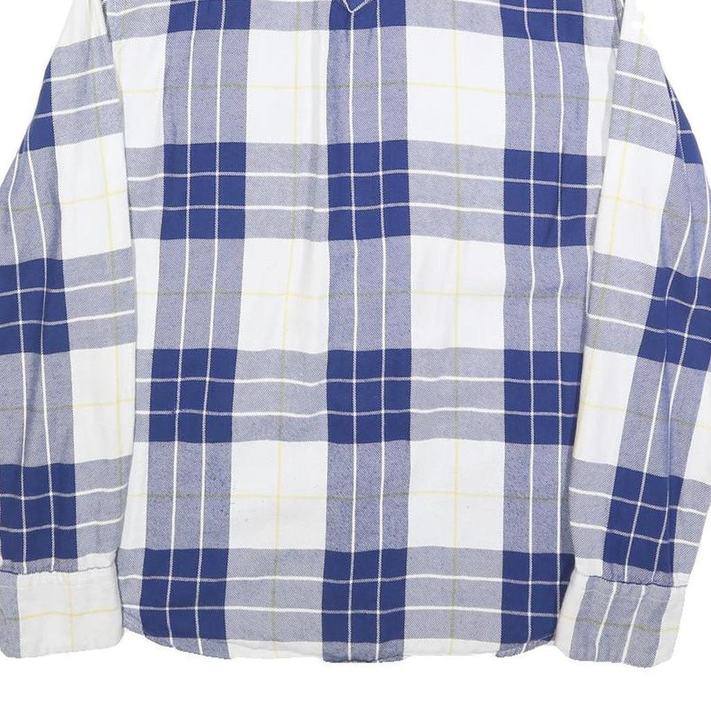 LEVI'S Mens Blue White Check Shirt M Cotton Blend Casual Long Sleeve Buttons